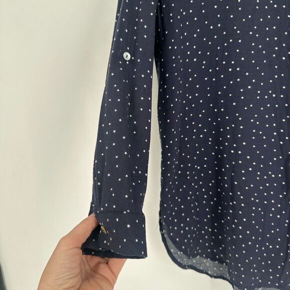 Grand &  Greene blue star print size large button down long sleeve casual shirt - Picture 6 of 12